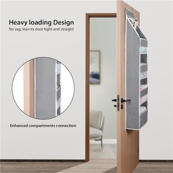 Gray Door Hanging Organizer‎ Nursery Closet Cabinet Baby Storage with 4 Pockets - Picture 4 of 6